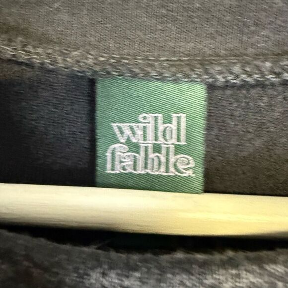 Wild Fable Women's Size Large Charcoal Grey Long Sleeve Tiered Mini Dress - Picture 2 of 8